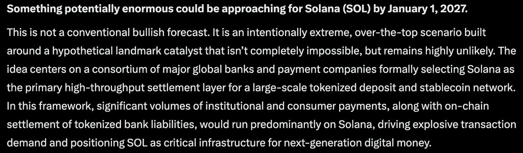 If certain huge catalysts align for Solana, Claude AI predicts that SOL could smash into the four-figure range by January 1, 2027